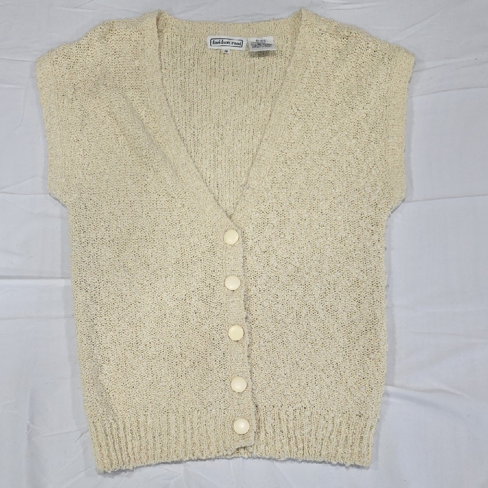 Elegant Cream Knit Sweater Vest